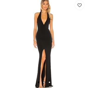 REVOLVE Illegal Halter Gown in Black